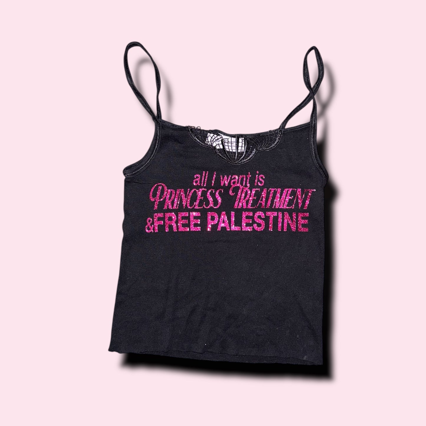 PRINCESS TREATMENT Vintage Second Hand Top schwarz