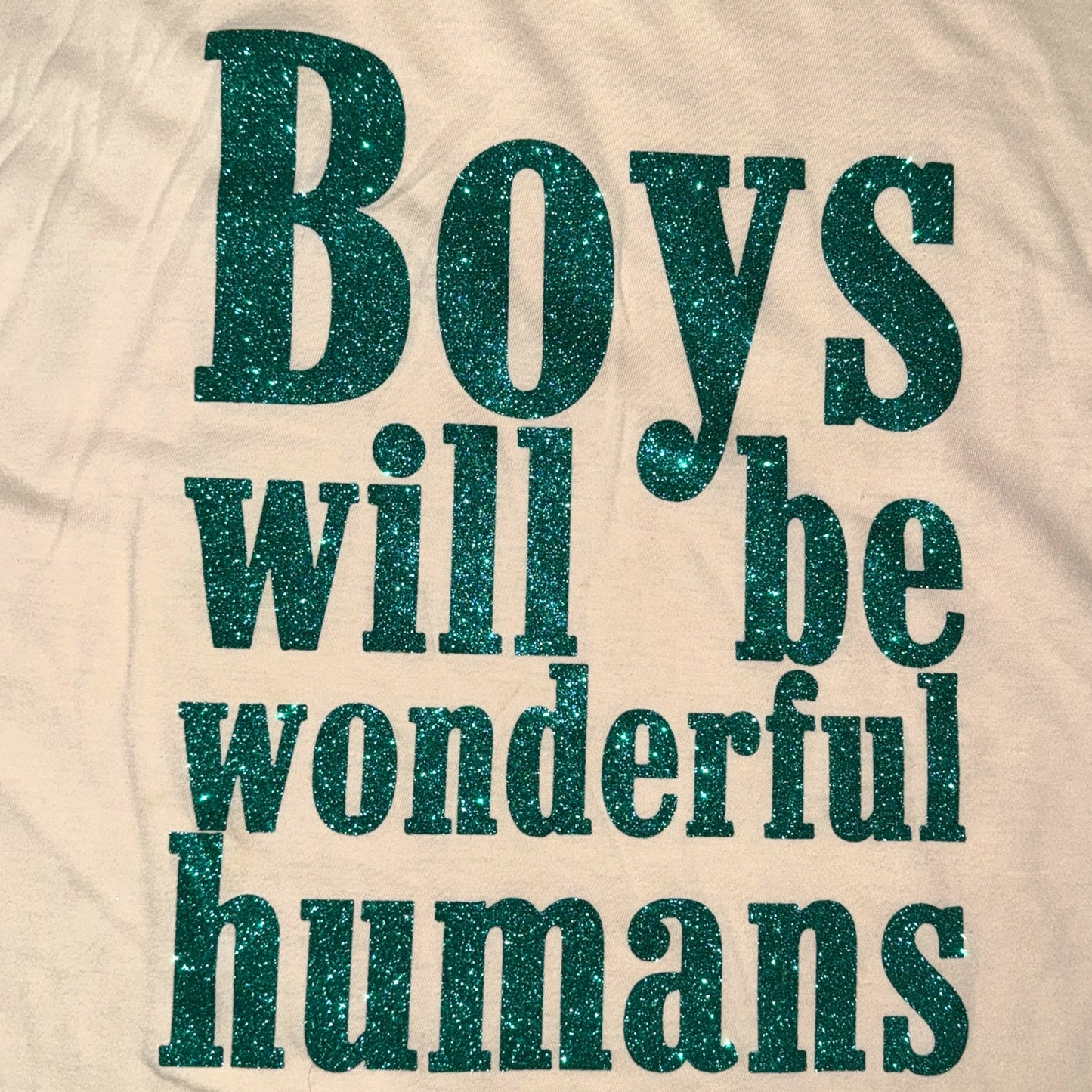 BOYS WILL BE WONDERFUL HUMANS Vintage Second-Hand Shirt beige