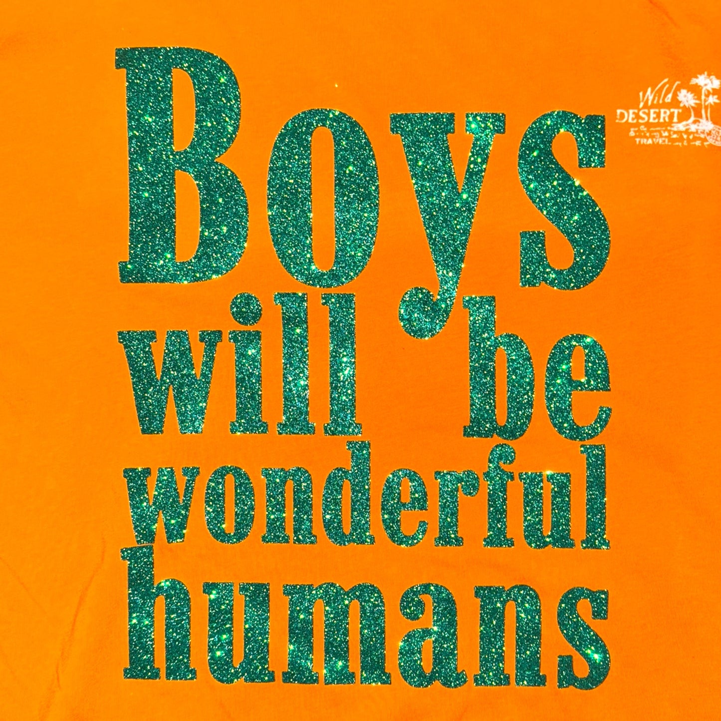 BOYS WILL BE WONDERFUL HUMANS Vintage Second-Hand Shirt orange