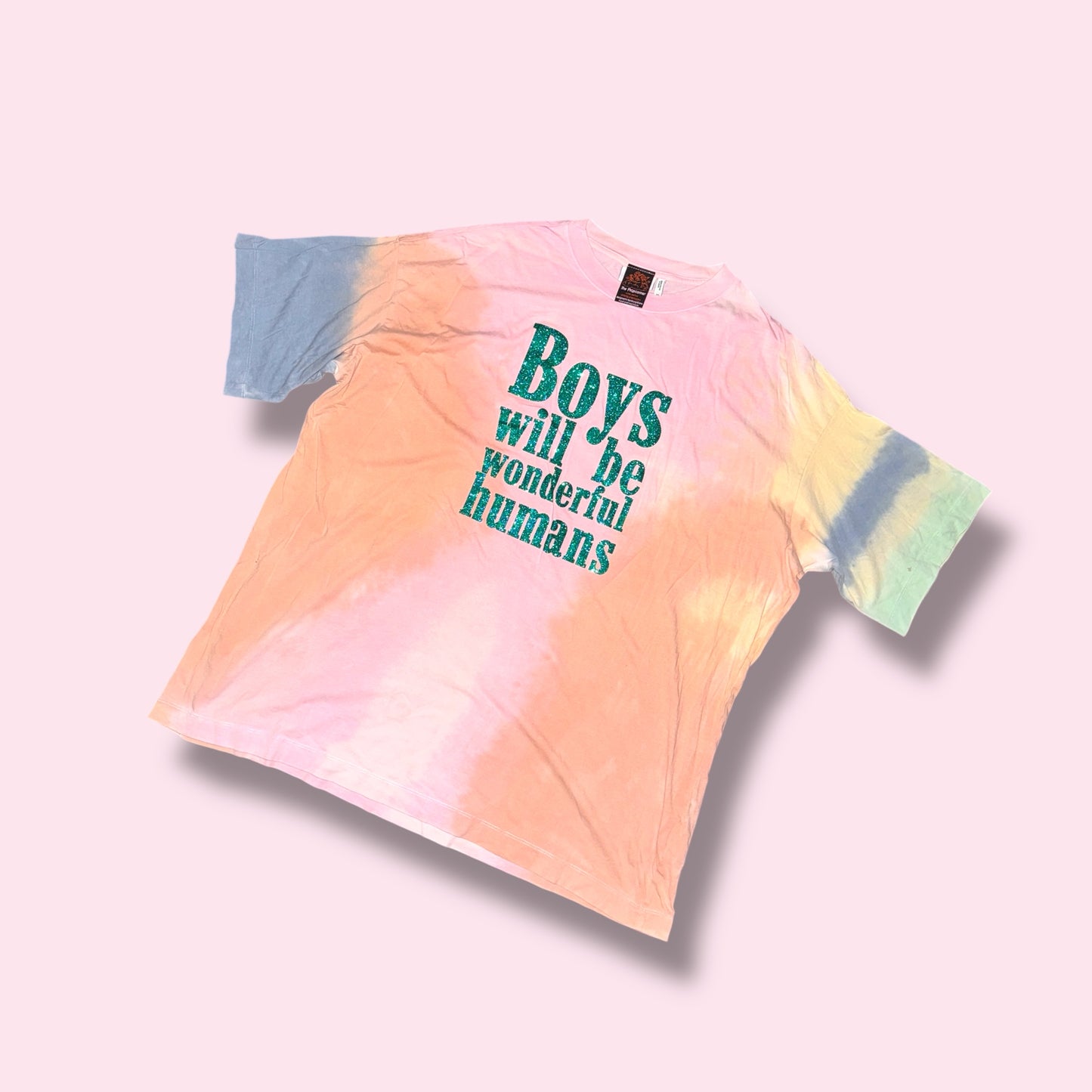 BOYS WILL BE WONDERFUL HUMANS Vintage Second-Hand Shirt batik
