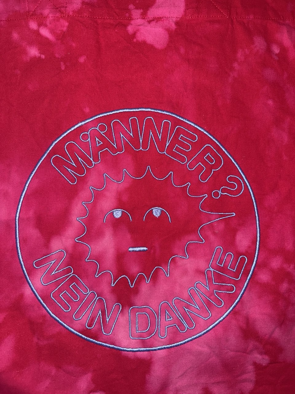 MÄNNER? NEIN DANKE Bag in pink handgefärbt