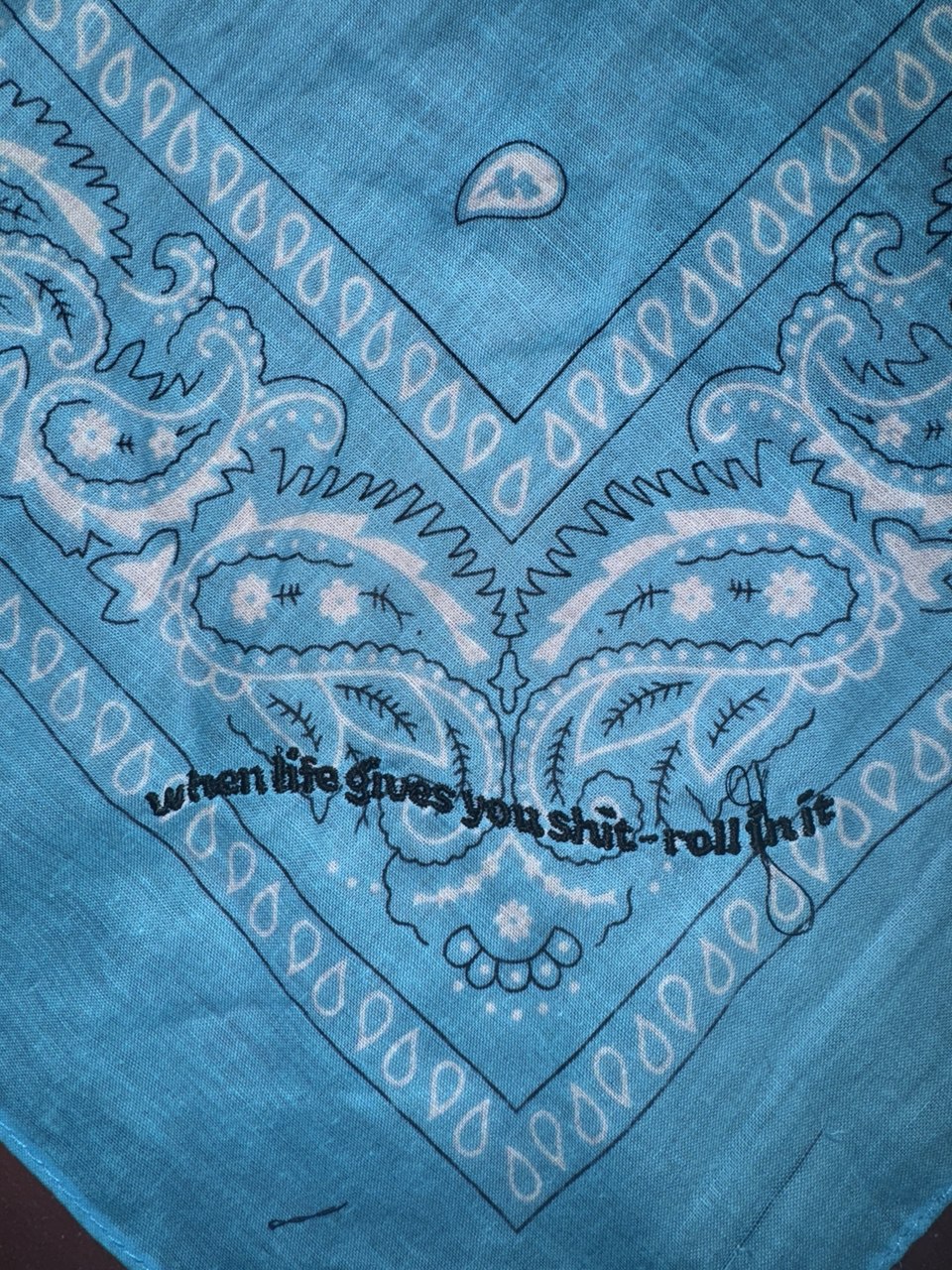 dog bandana light blue - when life gives you shit