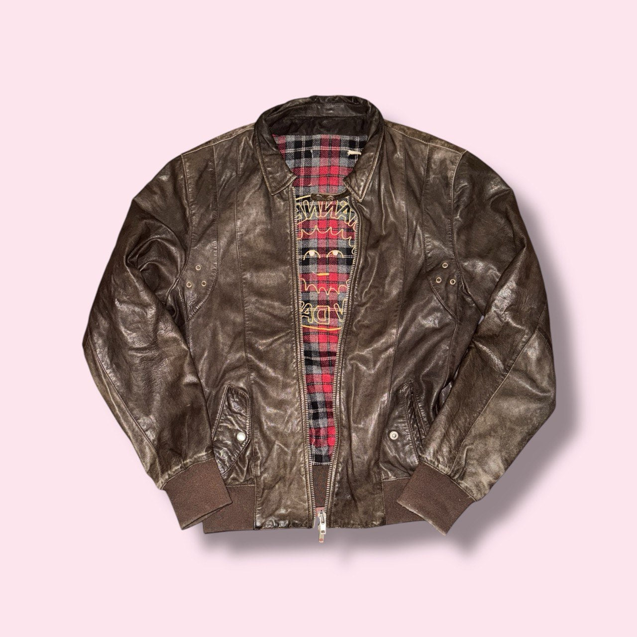 MÄNNER? NEIN DANKE Second-Hand Lederjacke Braun