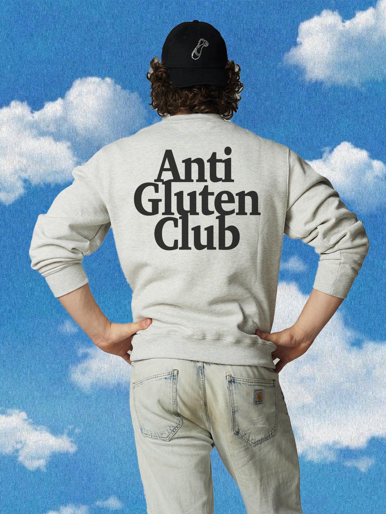 ANTI GLUTEN CLUB boxy fitted Premium Sweater