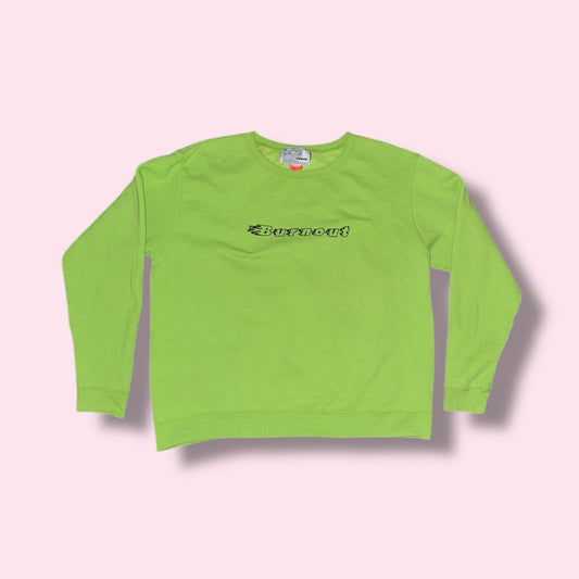Burnout Second Hand Sweater Grün/Neon