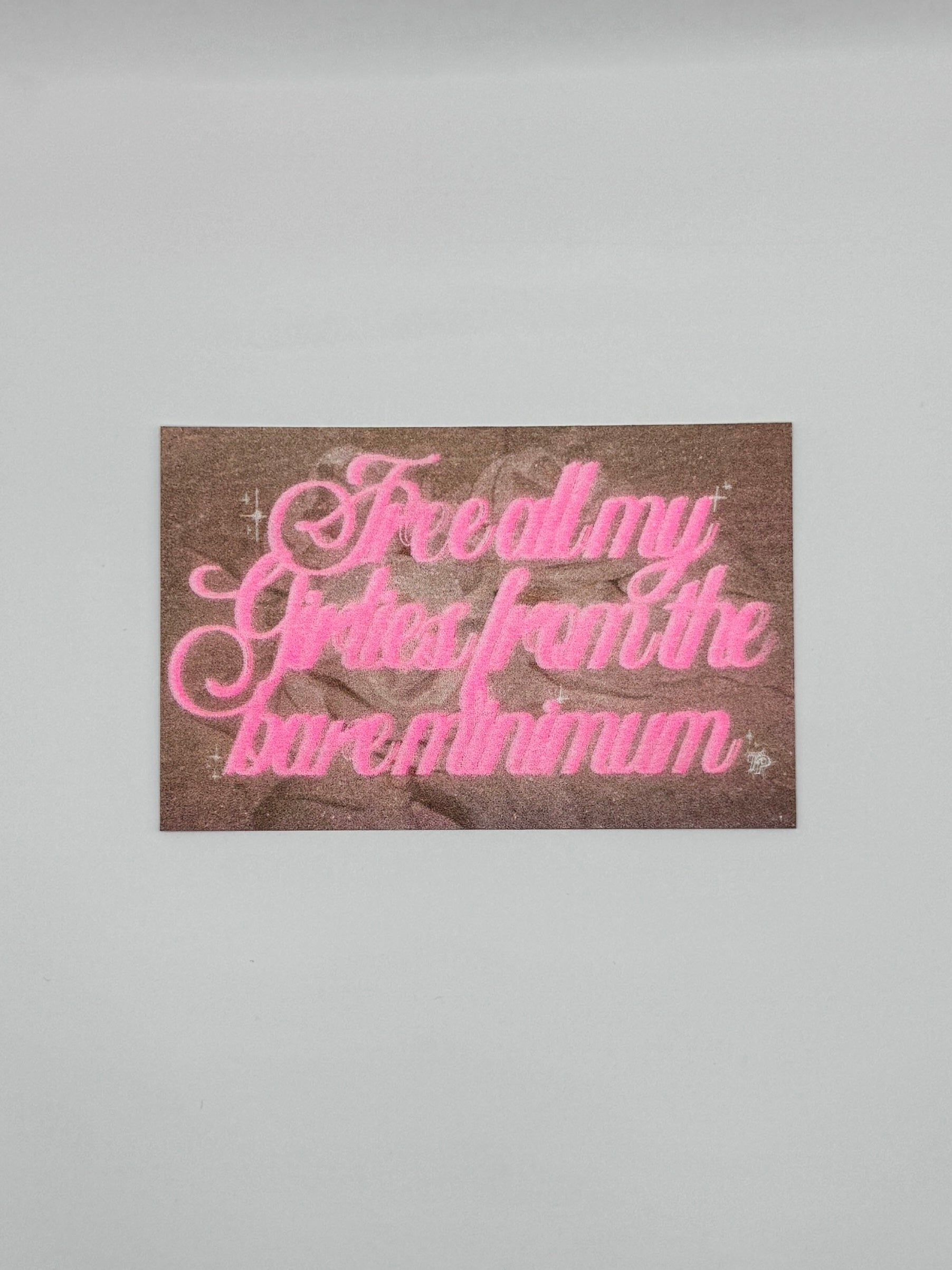 Free all my Girlies from the bare Minimum Postcard