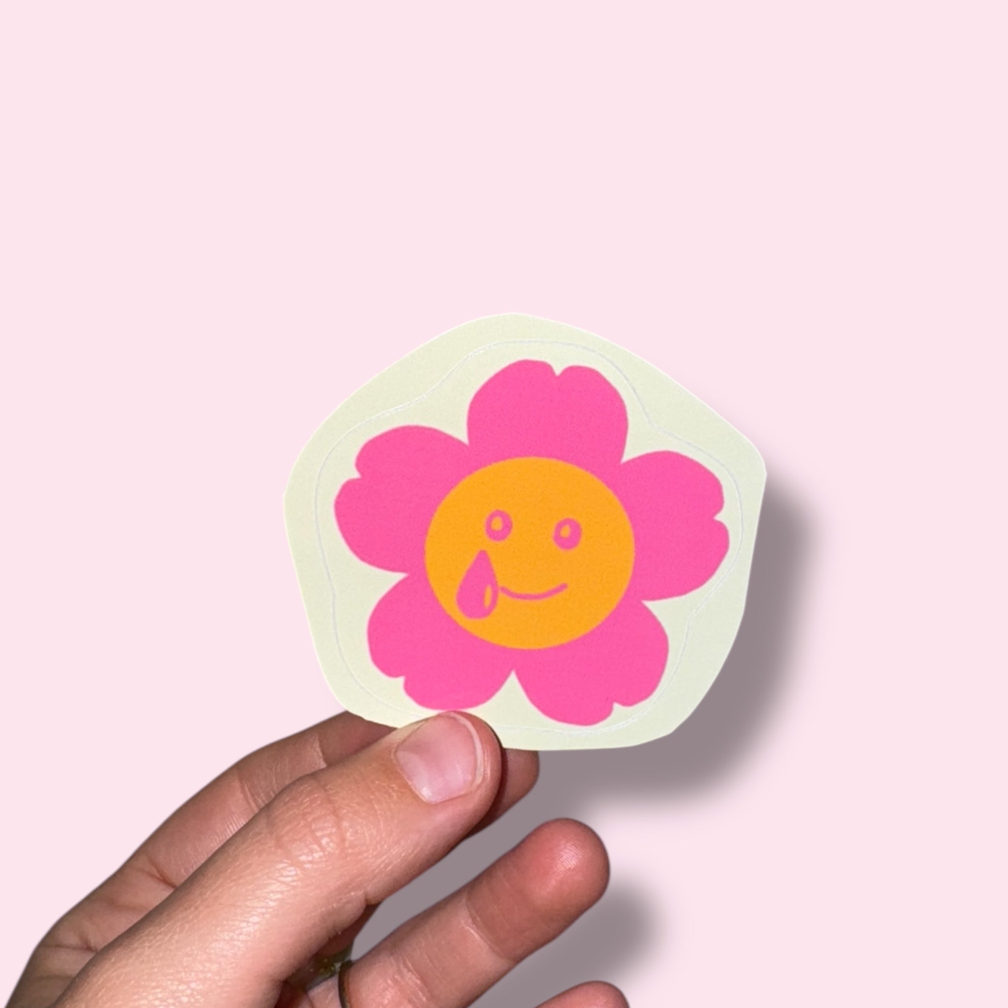 FLOWER EMOJI PINK/ORANGE Vinyl Sticker