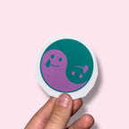 GHOSTI YING YANG LILAC/GREEN VINYL STICKER