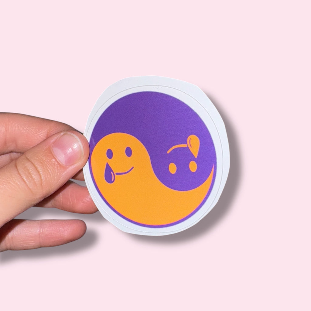 GHOSTI YING YANG ORANGE/LAVENDER Vinyl Sticker