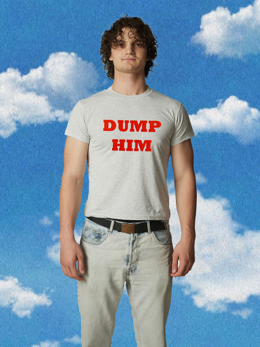 DUMP HIM Perfect Fit grey Premium Shirt
