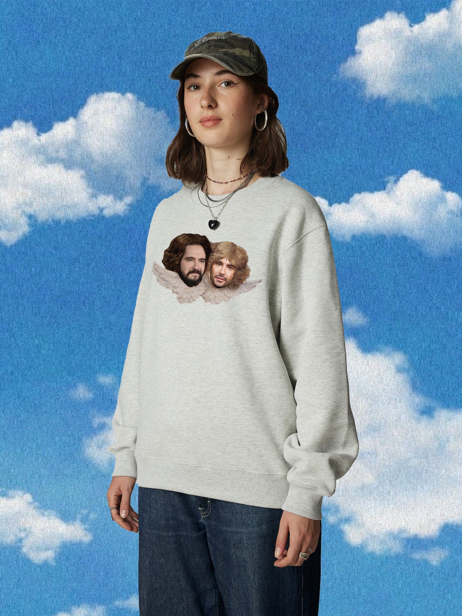 Twin Angels boxy fitted Premium Sweater