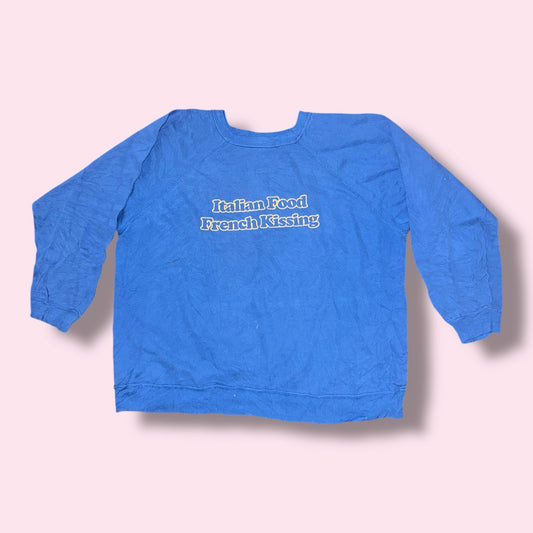 ITALIEN FOOD FRENCH KISSING Second Hand Sweater Blau