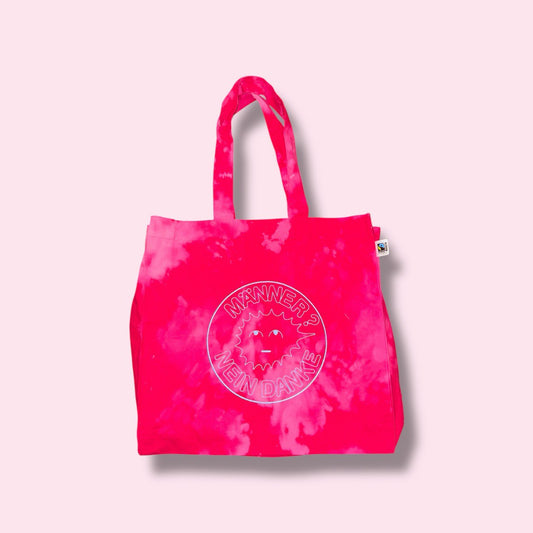 MÄNNER? NEIN DANKE Bag in pink handgefärbt