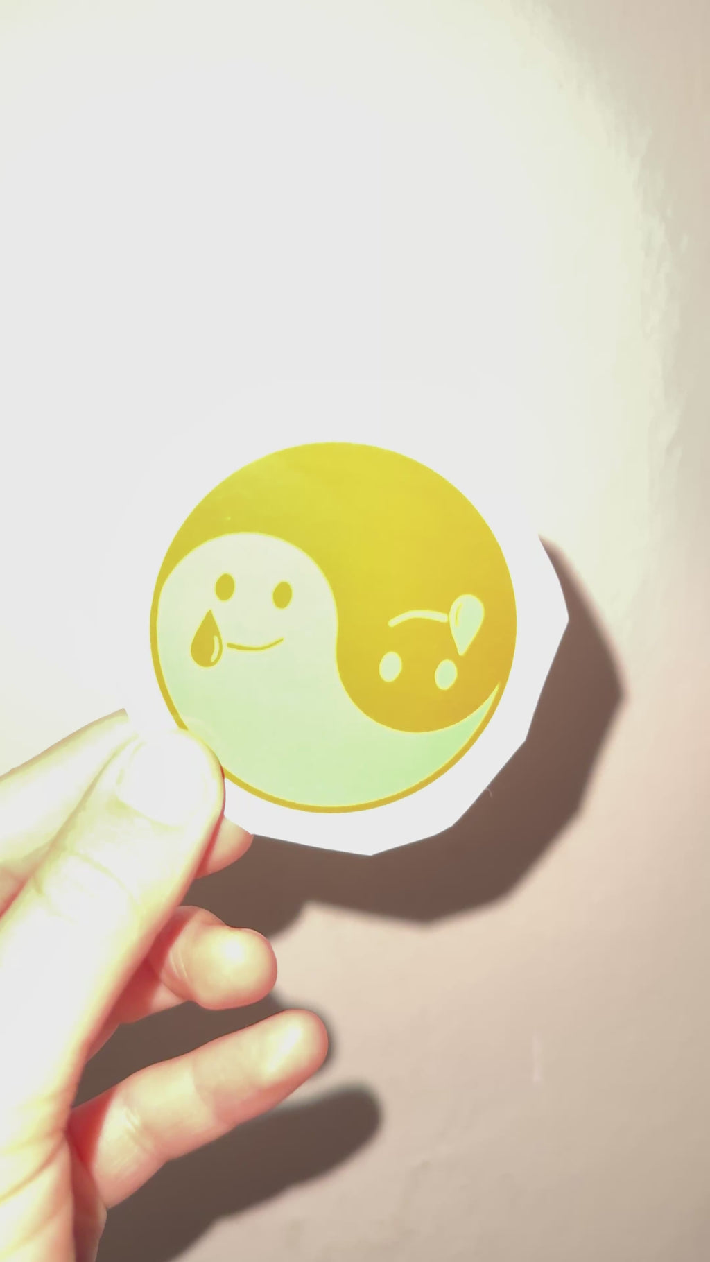 GHOSTI YING YANG GREEN/RED Vinyl Sticker