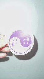 GHOSTI YING YANG ORANGE/LAVENDER VINYL STICKER