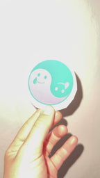 GHOSTI YING YANG LILAC/GREEN VINYL STICKER