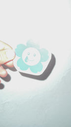 FLOWER EMOJI LILAC/BLUE VINYL STICKER